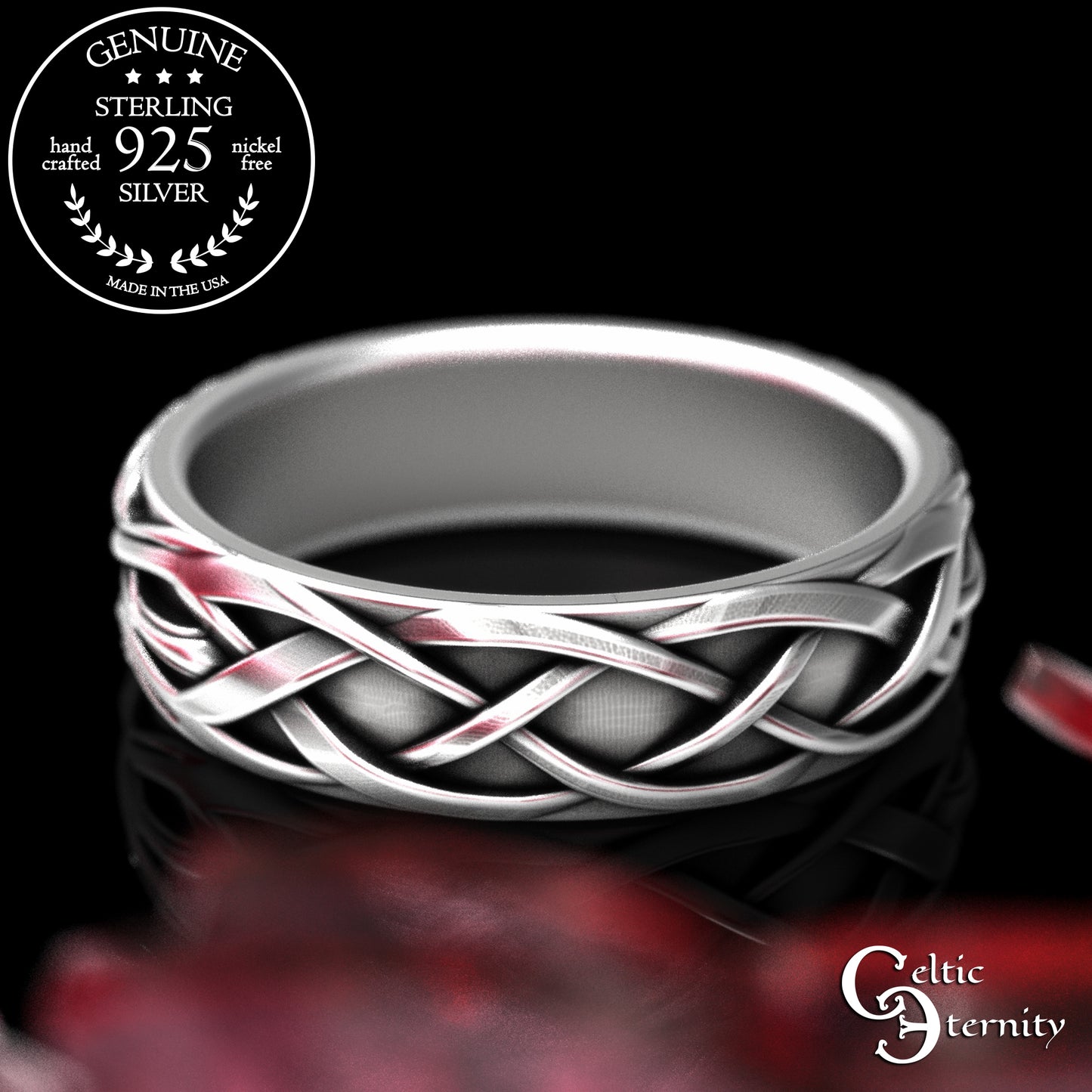 Sterling His & Hers Forest Ring Wedding Band Set, 2130 2131