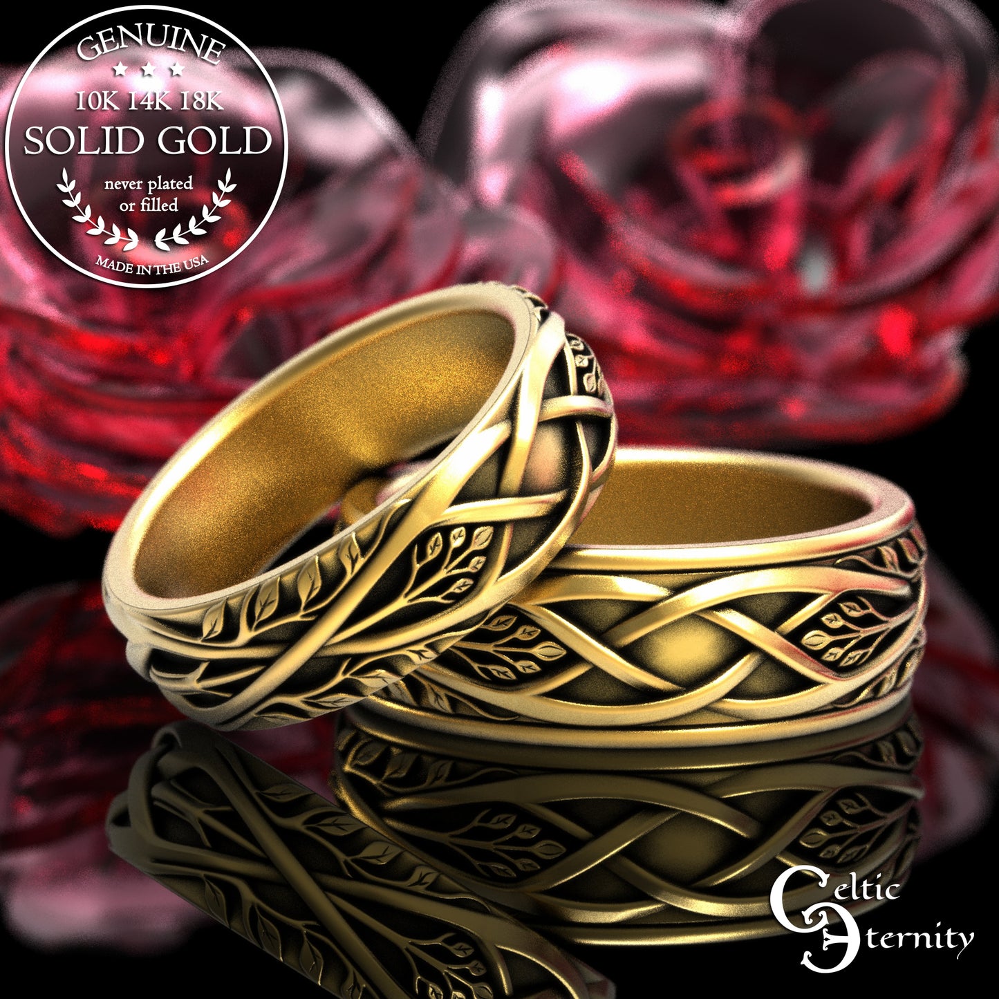 Sterling Irish Bride Forest Wedding Band, 2130