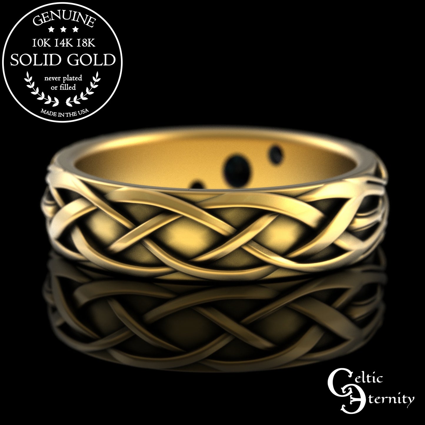 Gold & Sapphire Woman's Botanical Wedding Band, 2132