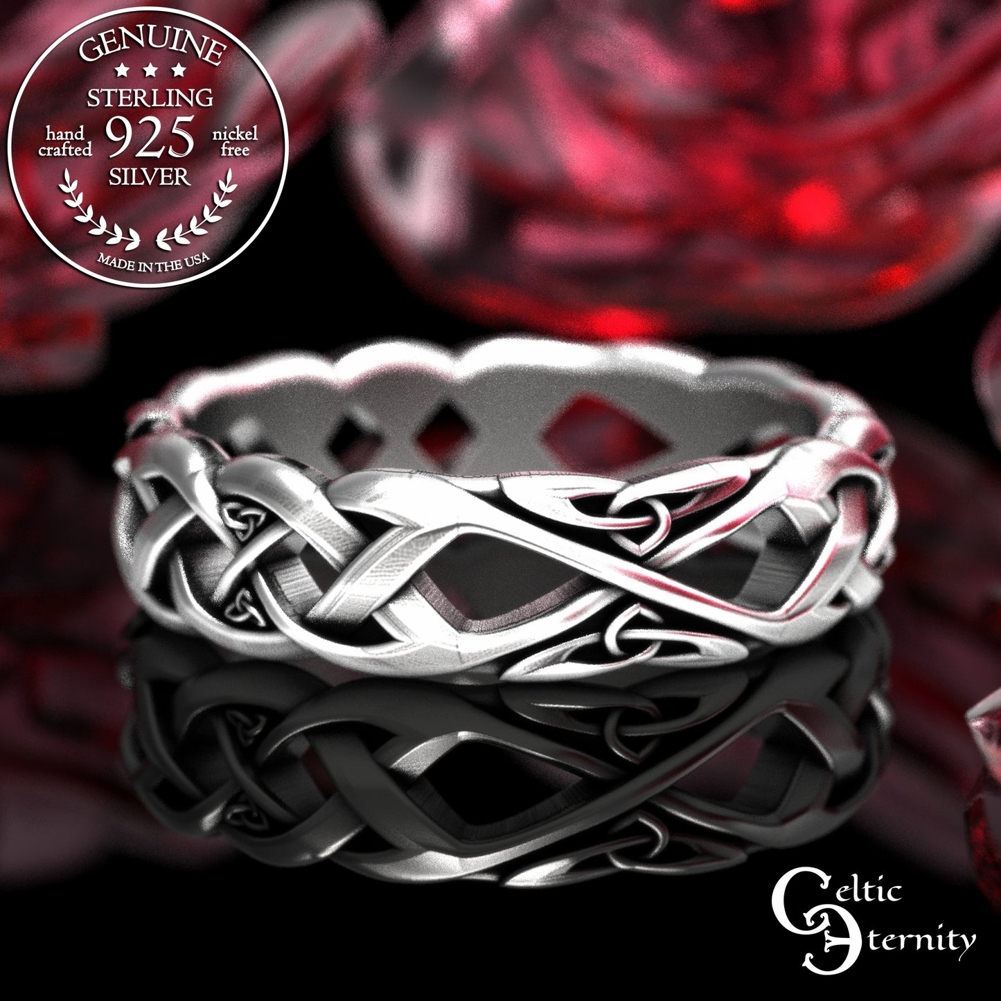 Sterling Woman's Trinity Knot Irish Wedding Band, 2136