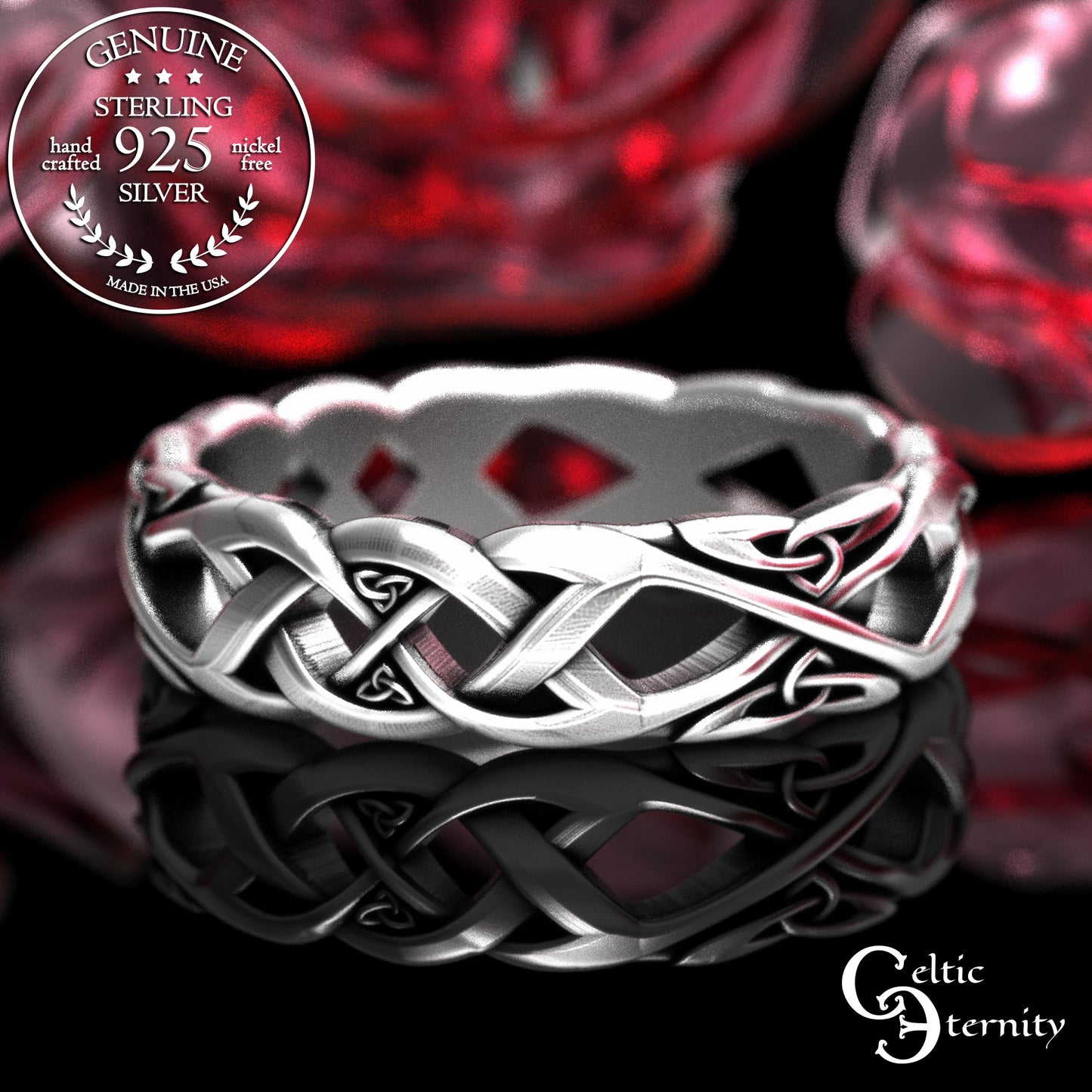 Sterling Woman's Trinity Knot Irish Wedding Band, 2136