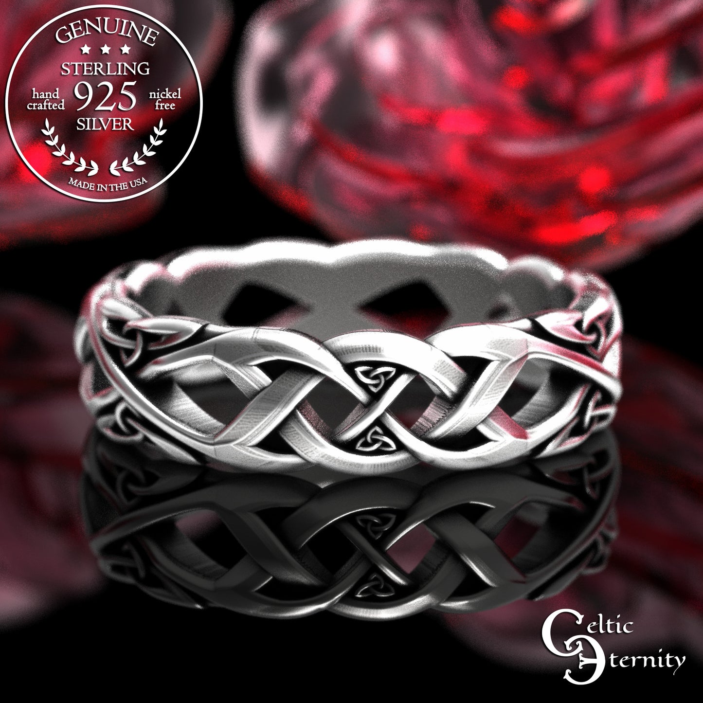 Sterling Woman's Trinity Knot Irish Wedding Band, 2136