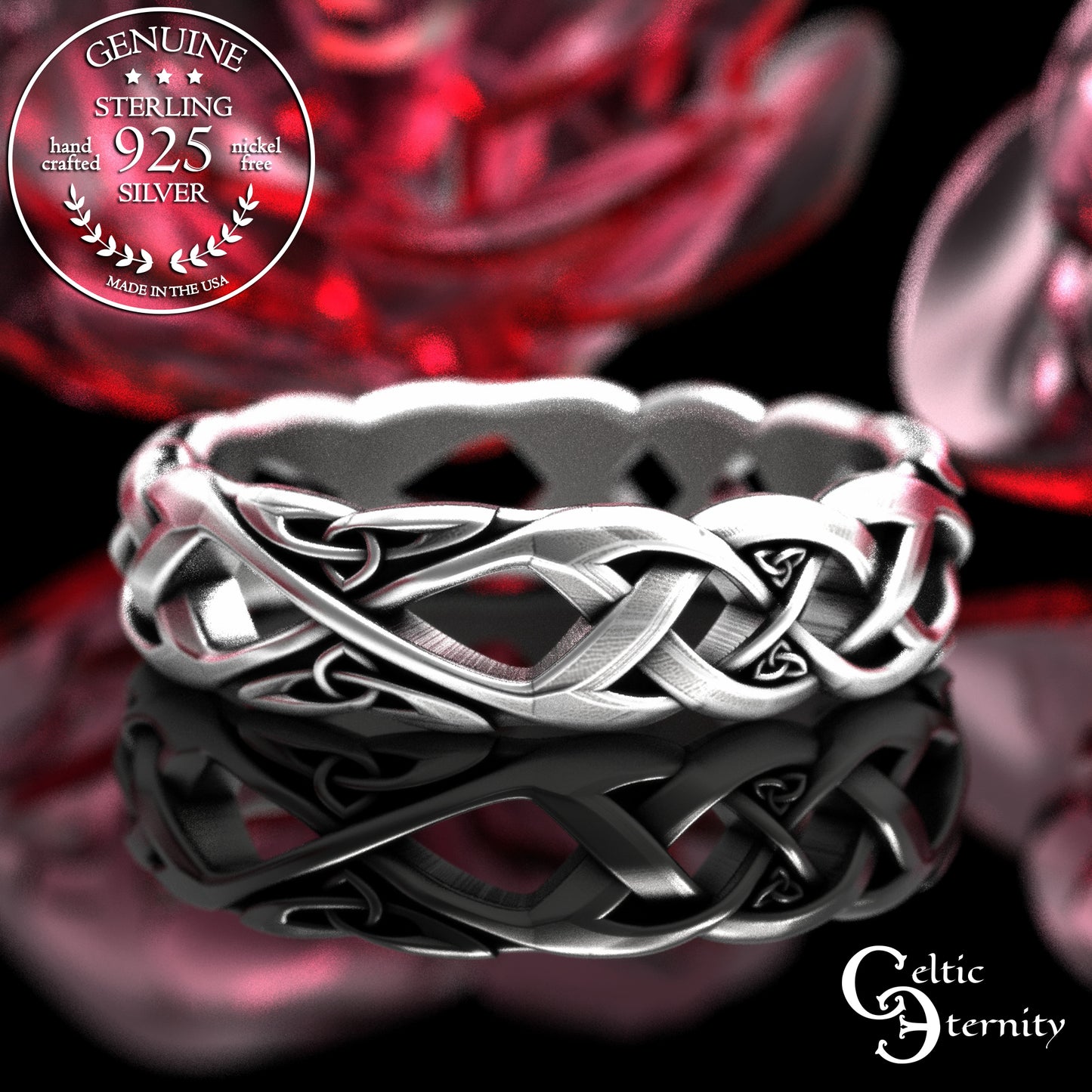 Sterling Woman's Trinity Knot Irish Wedding Band, 2136
