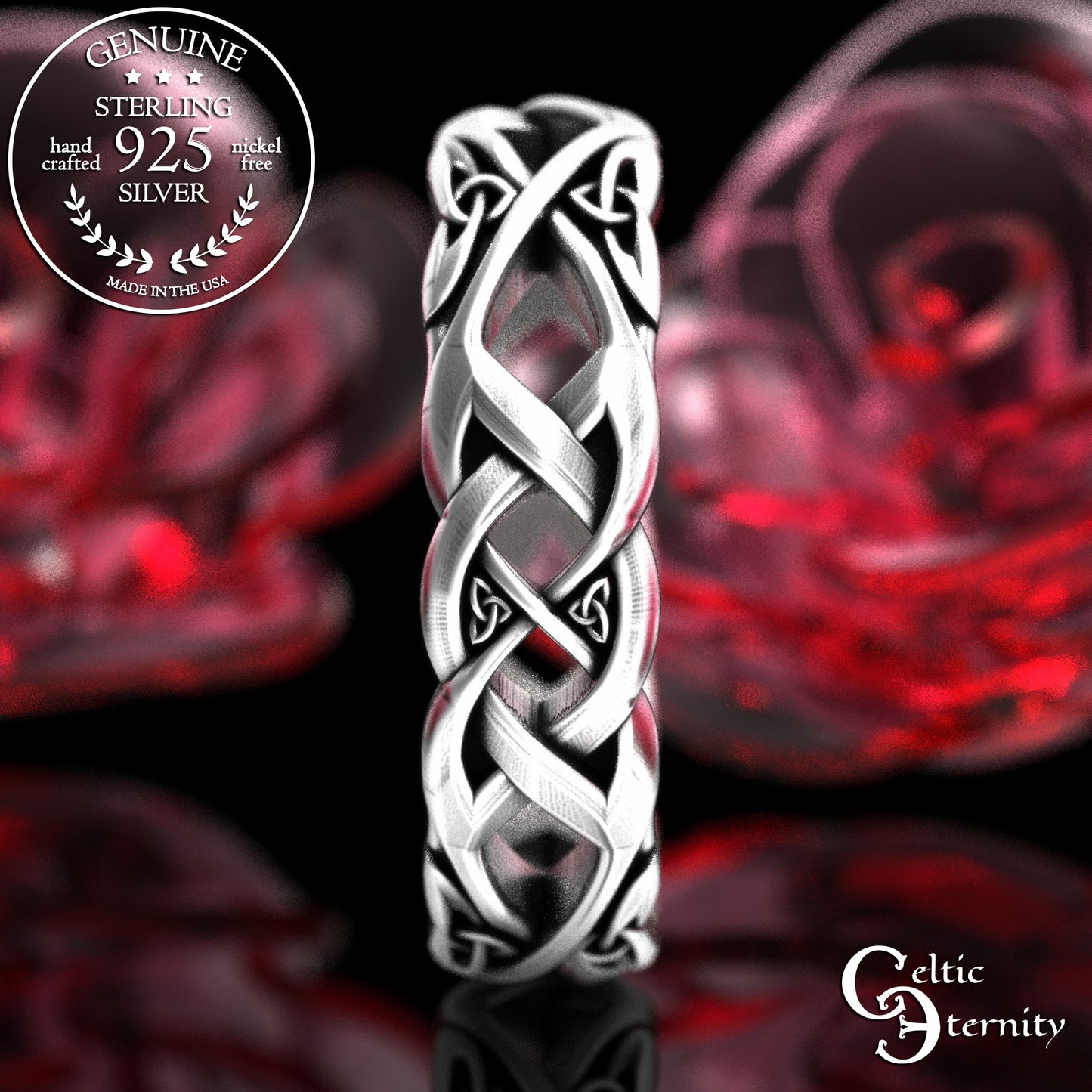 Sterling Woman's Trinity Knot Irish Wedding Band, 2136