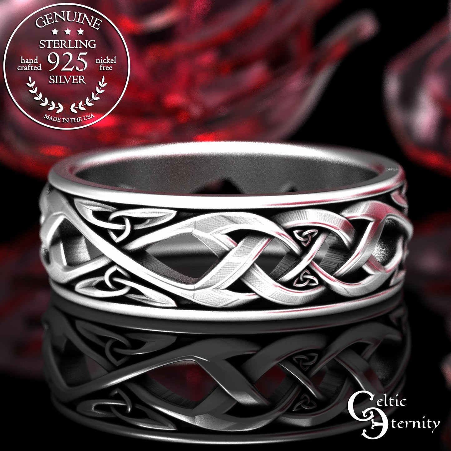 Sterling Men's Woven Irish Wedding Band, 2137