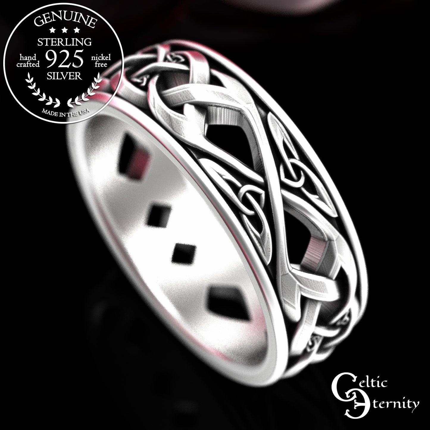 Sterling Men's Woven Irish Wedding Band, 2137