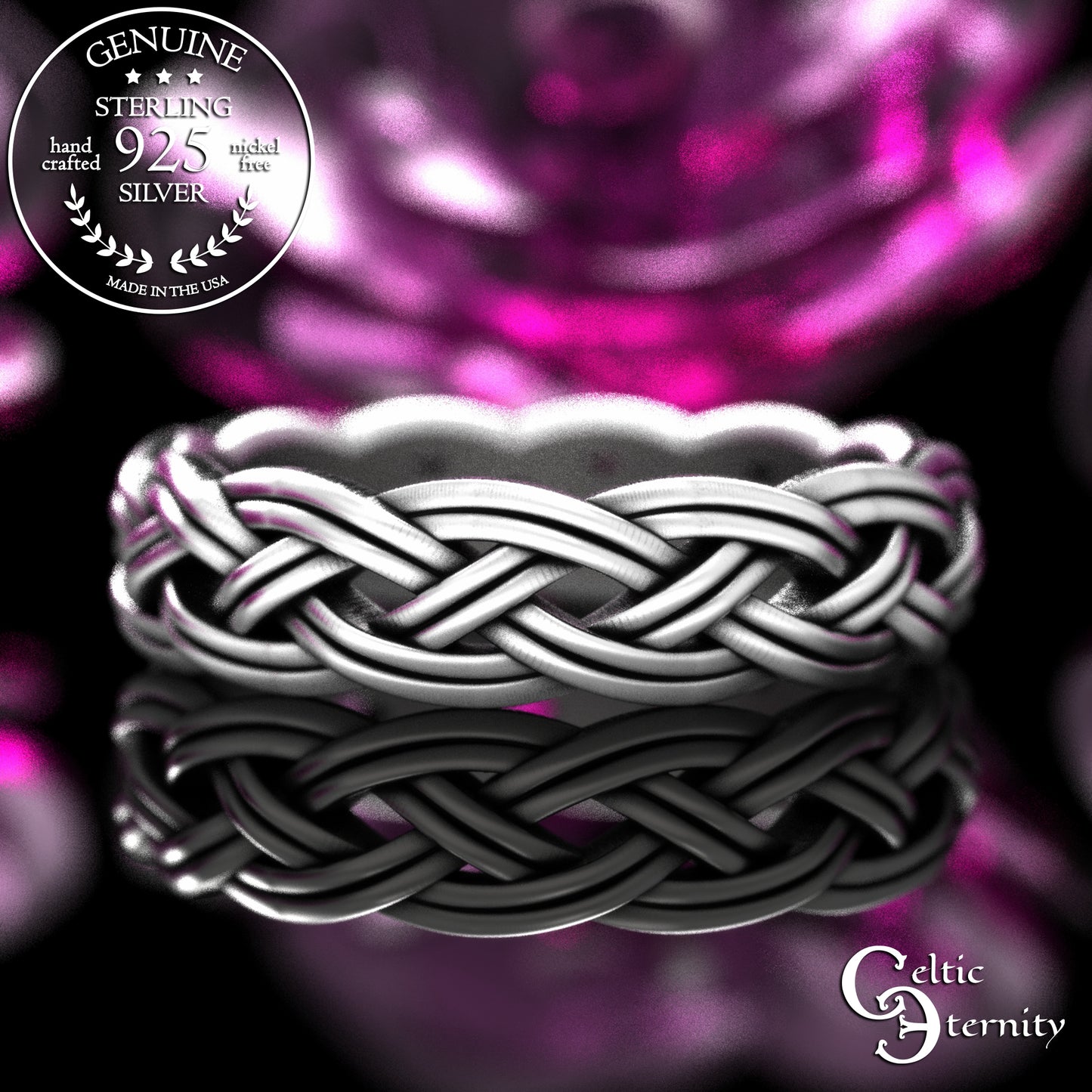 Woman's Sterling Silver Celtic Double Knot Wedding Band, 2146