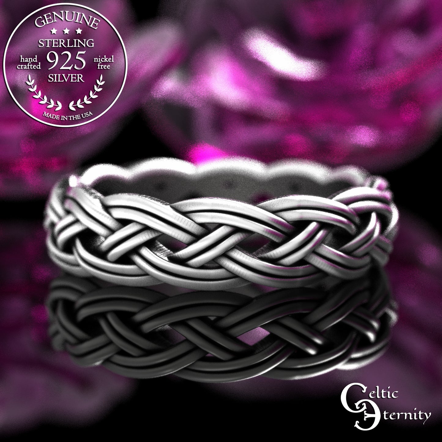 Woman's Sterling Silver Celtic Double Knot Wedding Band, 2146