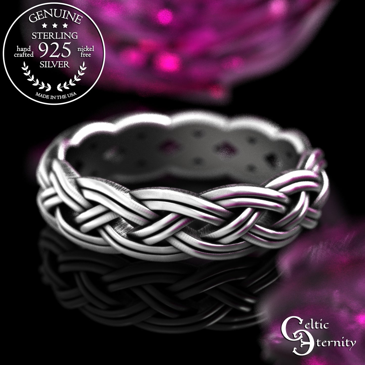 Woman's Sterling Silver Celtic Double Knot Wedding Band, 2146