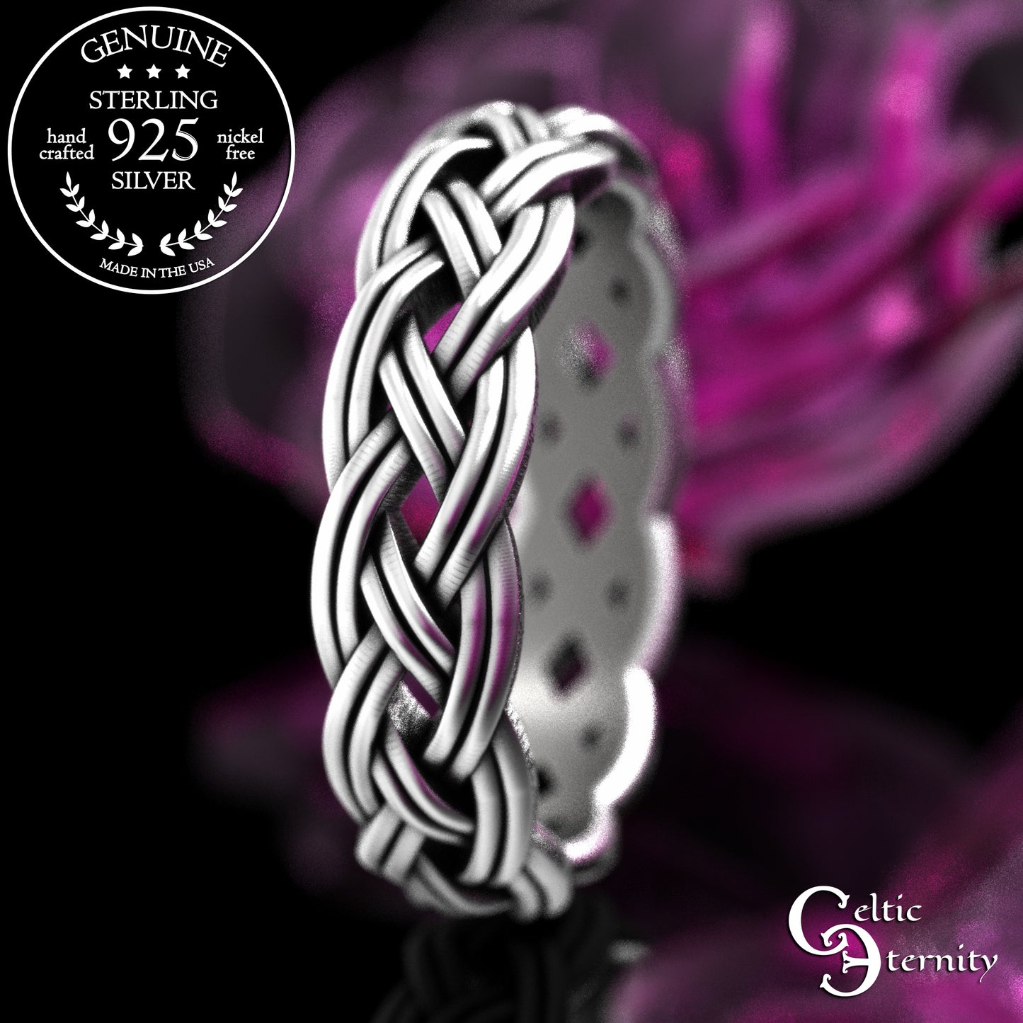 Woman's Sterling Silver Celtic Double Knot Wedding Band, 2146