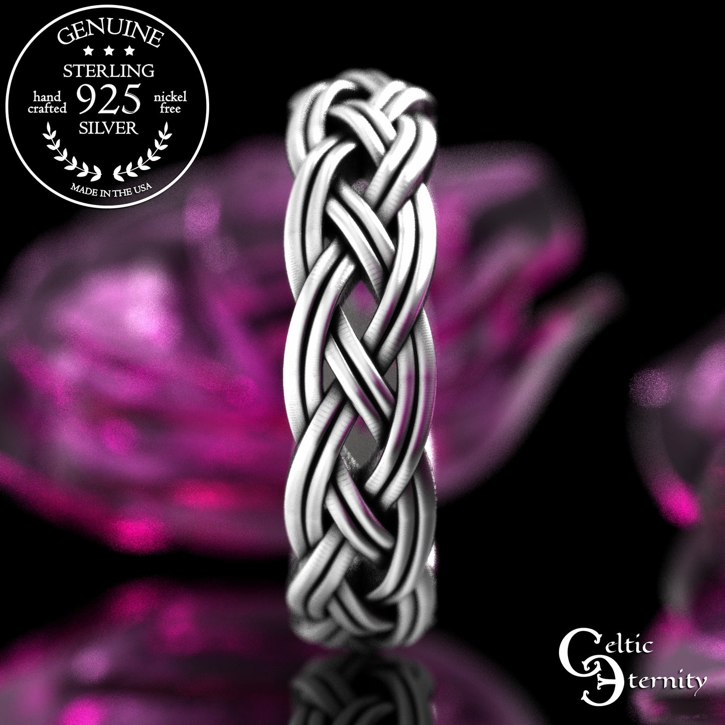 Woman's Sterling Silver Celtic Double Knot Wedding Band, 2146