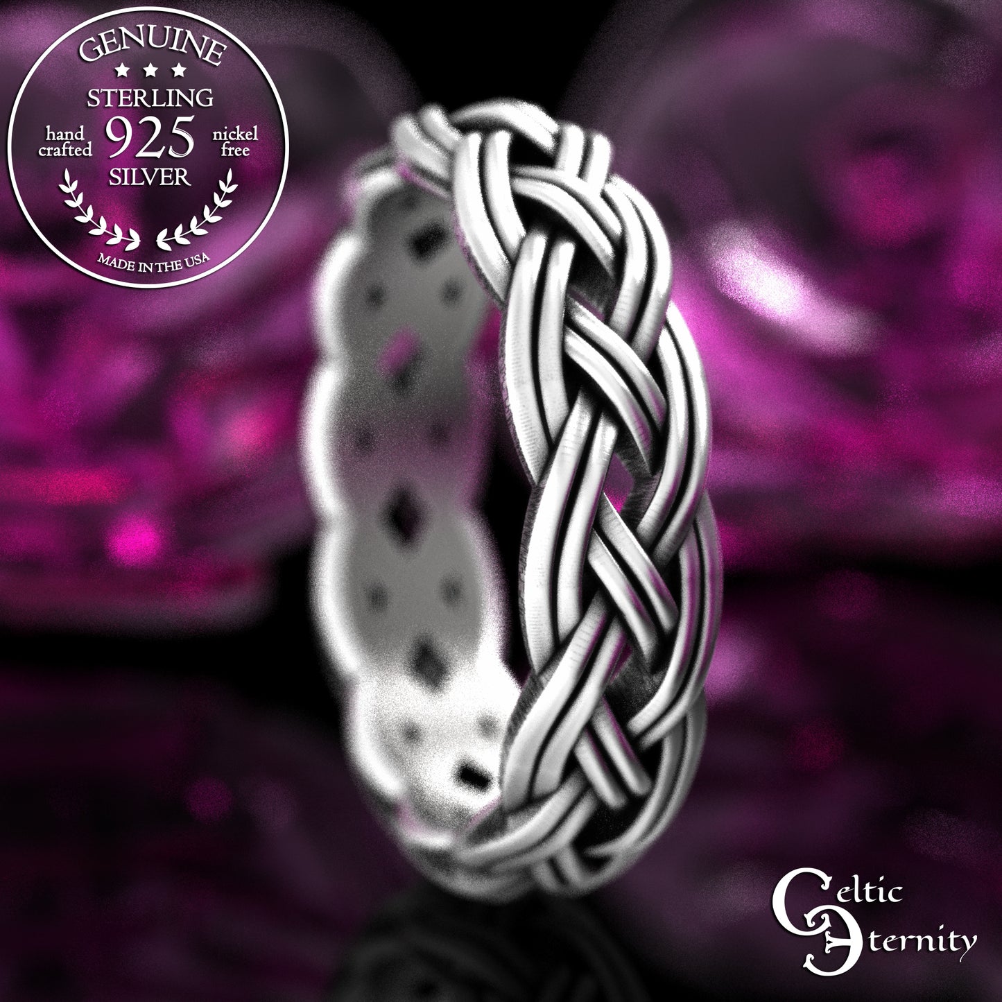 Woman's Sterling Silver Celtic Double Knot Wedding Band, 2146