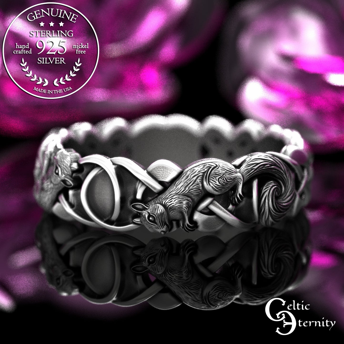 Woman's Sterling Celtic Squirrel Infinity Knotwork Wedding Band, 2149