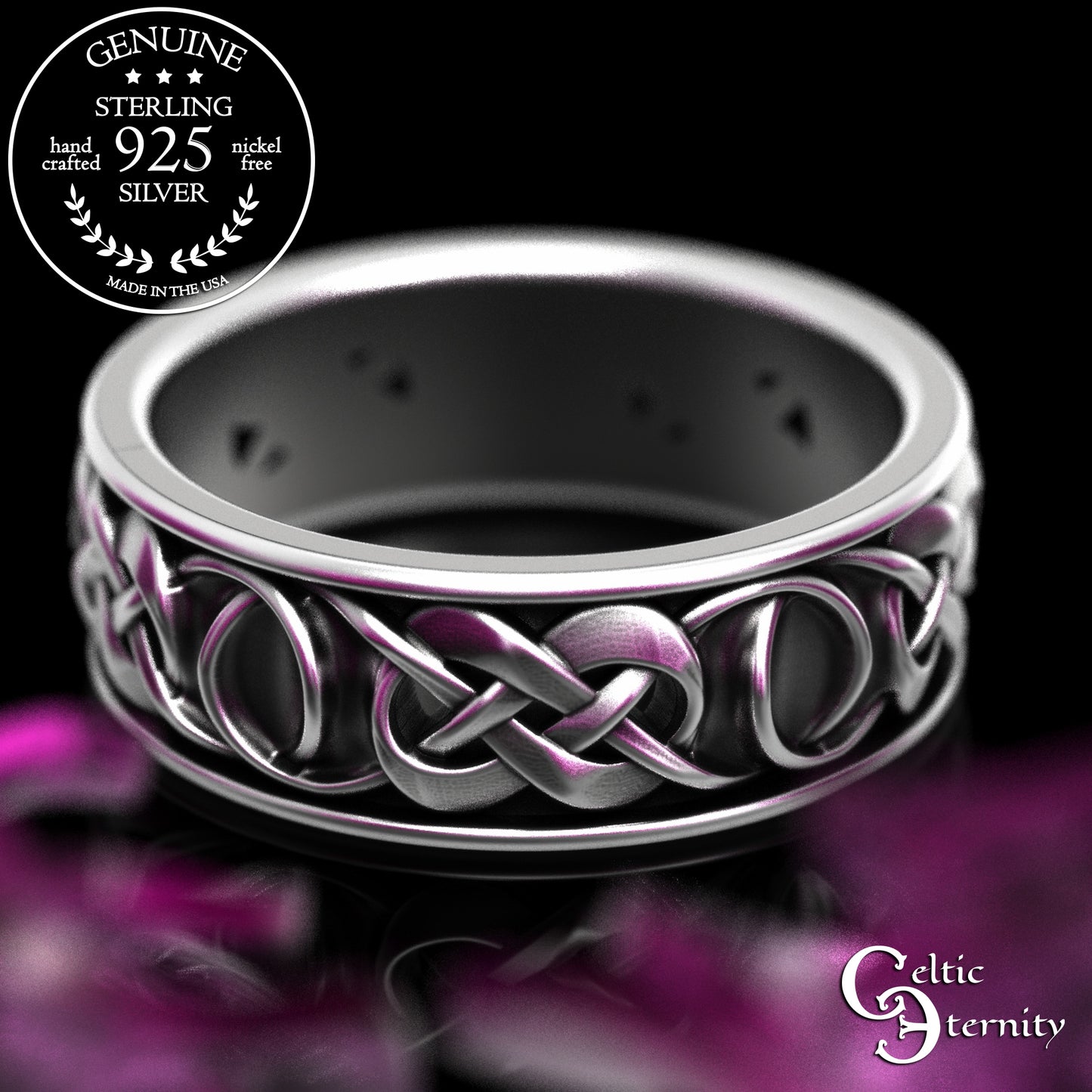 Sterling Matching Squirrels with Infinity Knotwork Wedding Band Set, 2149 2150