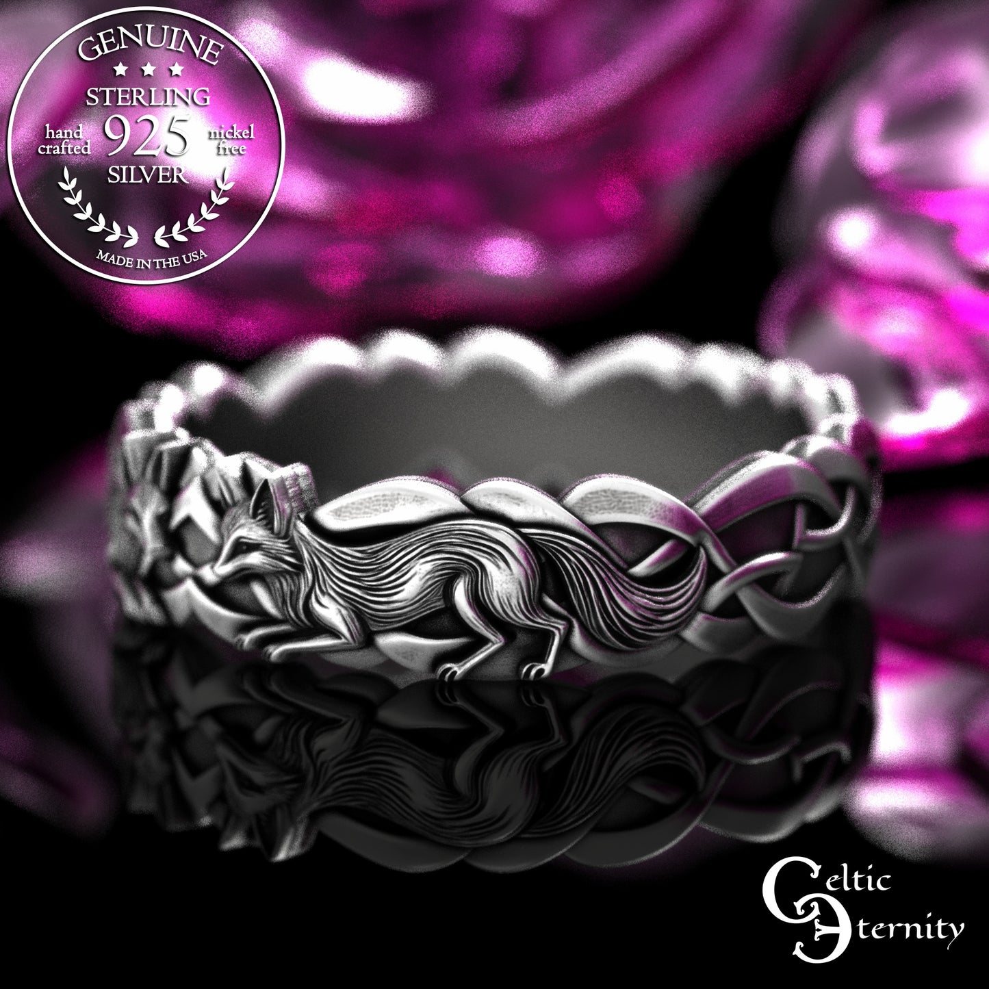 Woman's Sterling Irish Fox Soulmate Wedding Band, 2152
