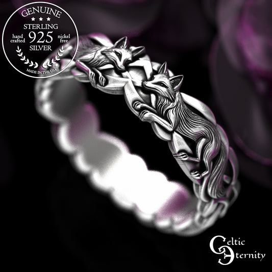 Woman's Sterling Irish Fox Soulmate Wedding Band, 2152