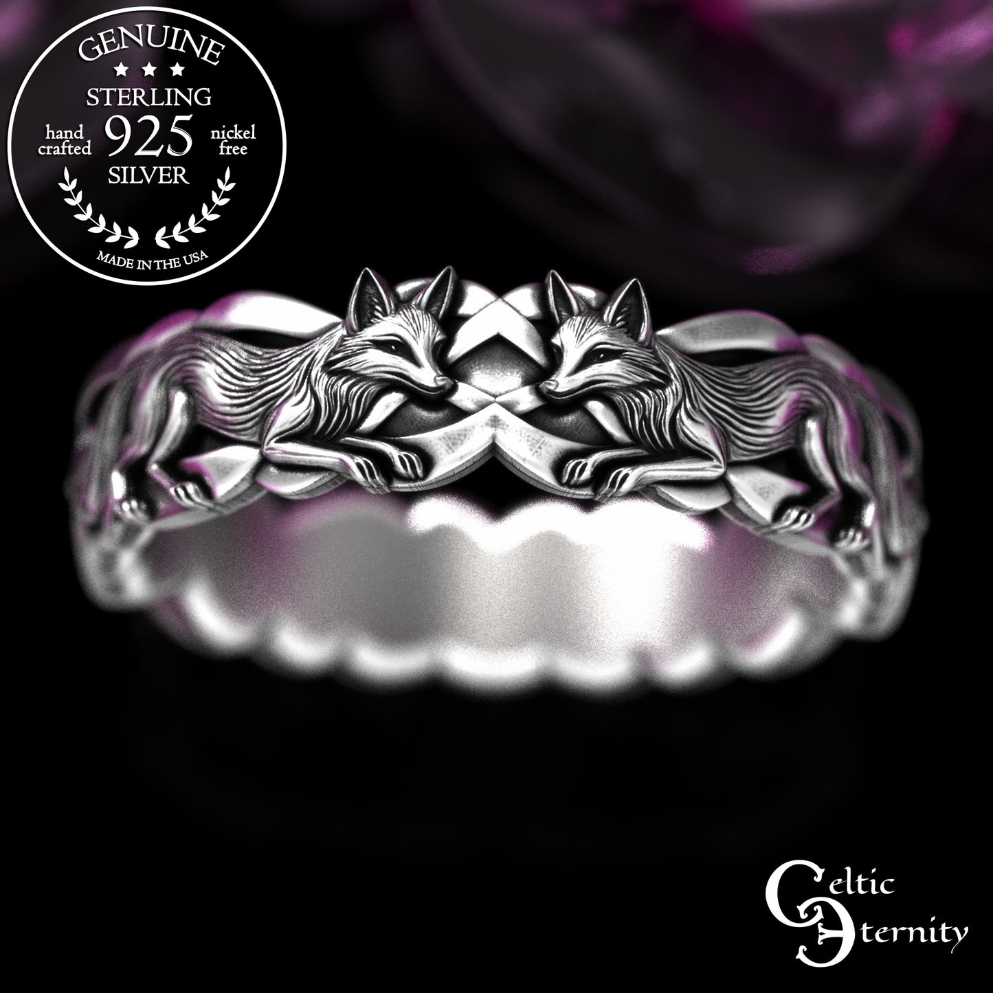 Woman's Sterling Irish Fox Soulmate Wedding Band, 2152