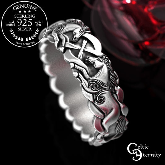Woman's Sterling Wild Horses Wedding Band, 2157