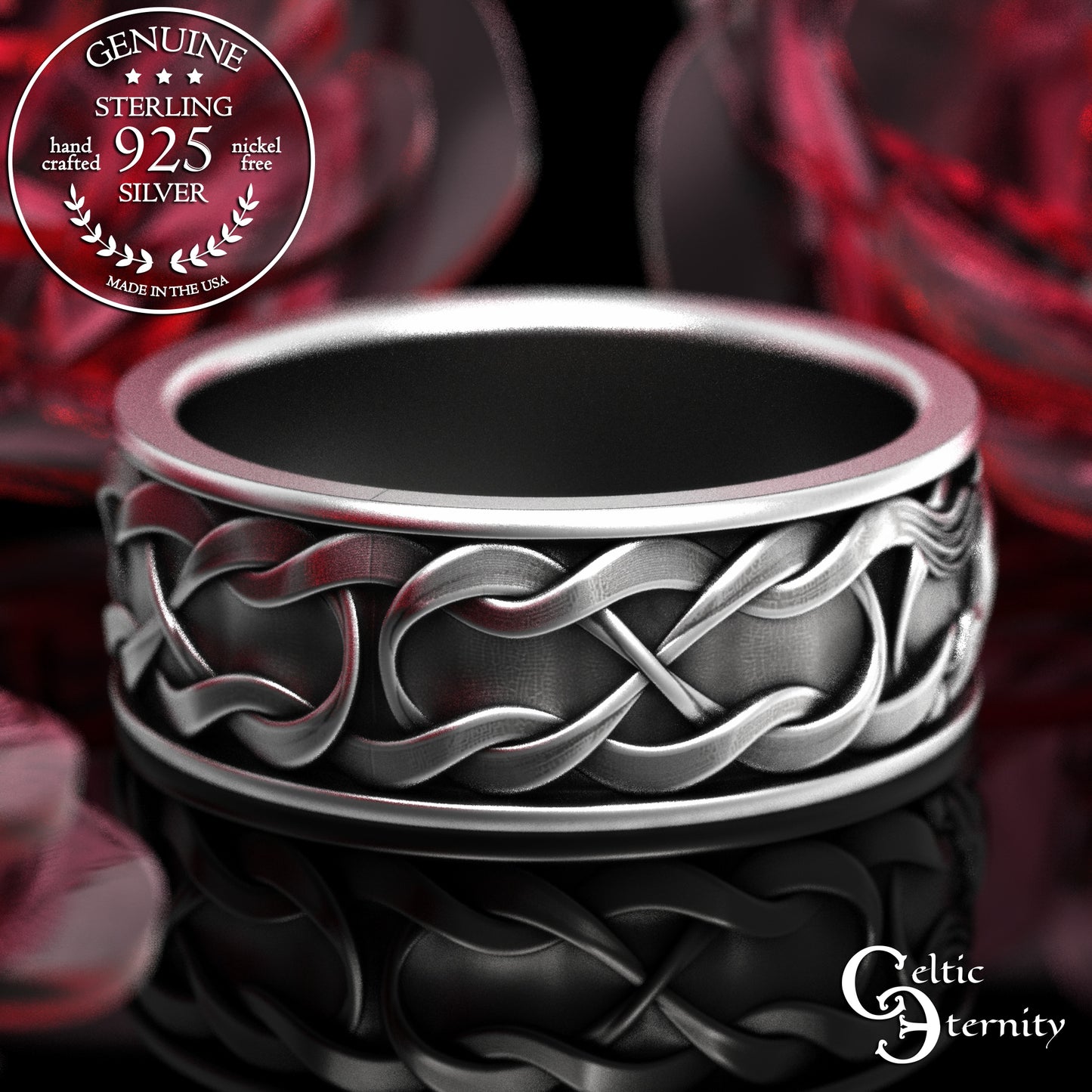 Men's Sterling Celtic Horses Wedding Band, 2158
