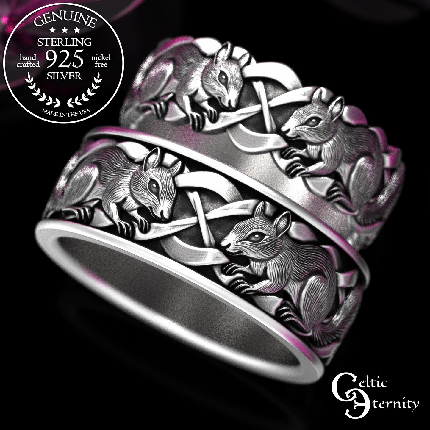 Matching Sterling Squirrels His & Hers Wedding Band Set, 2159 2160