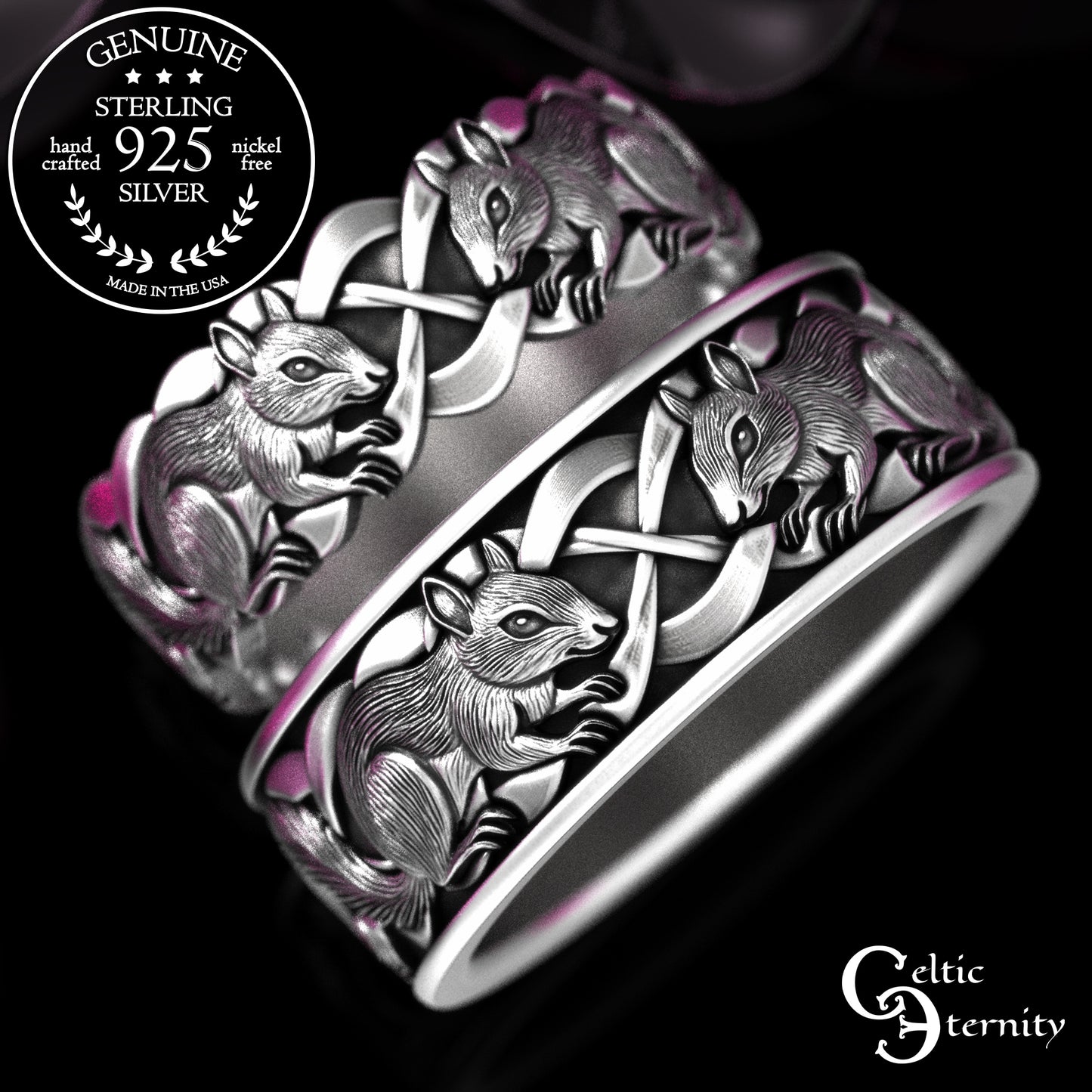 Matching Sterling Squirrels His & Hers Wedding Band Set, 2159 2160