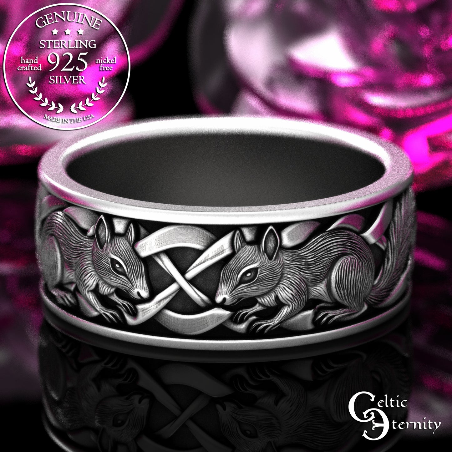 Matching Sterling Squirrels His & Hers Wedding Band Set, 2159 2160
