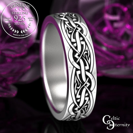 Sterling Women's Woven Hearts Wedding Band - Celtic Knotwork, 2168