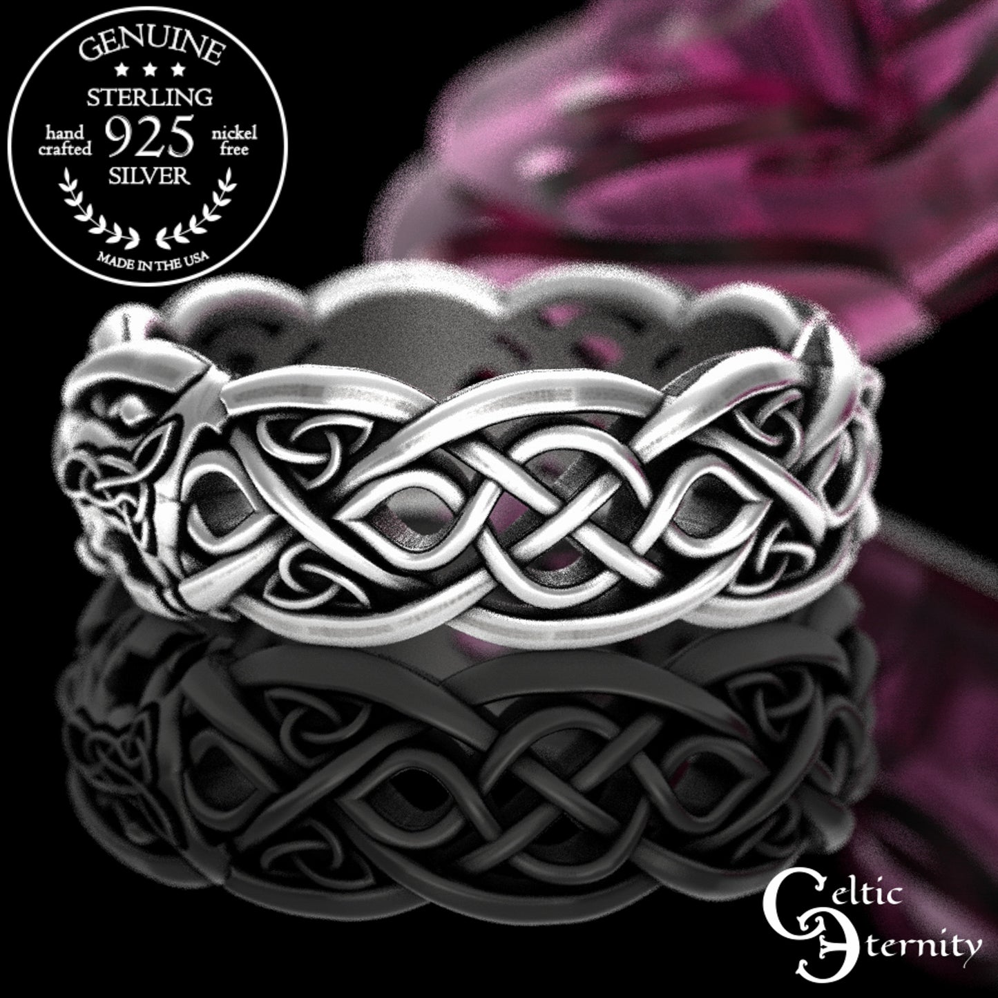 Sterling Woman's Cougar or Lioness Wedding Band, 3054