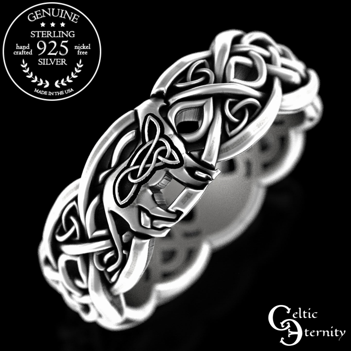 Sterling Woman's Cougar or Lioness Wedding Band, 3054