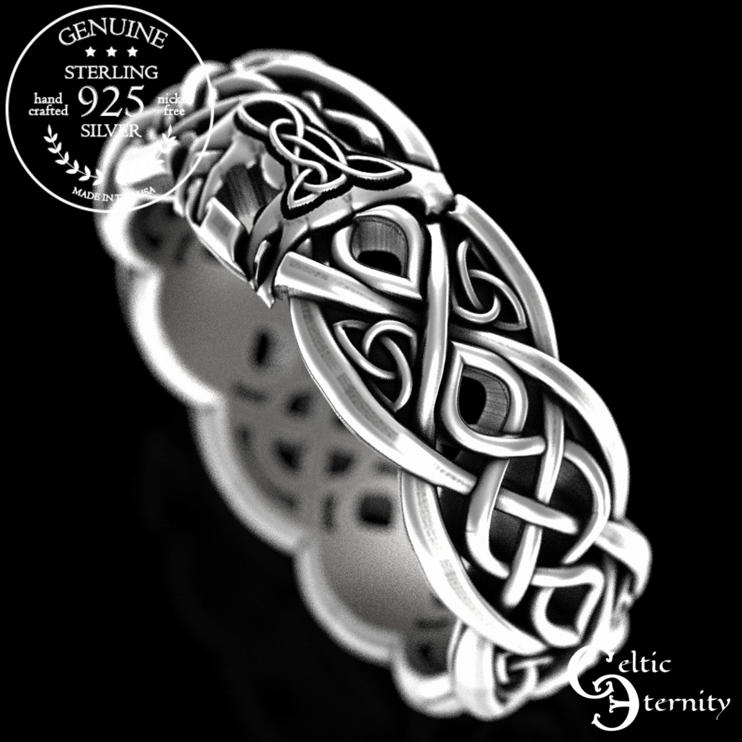 Sterling Woman's Cougar or Lioness Wedding Band, 3054