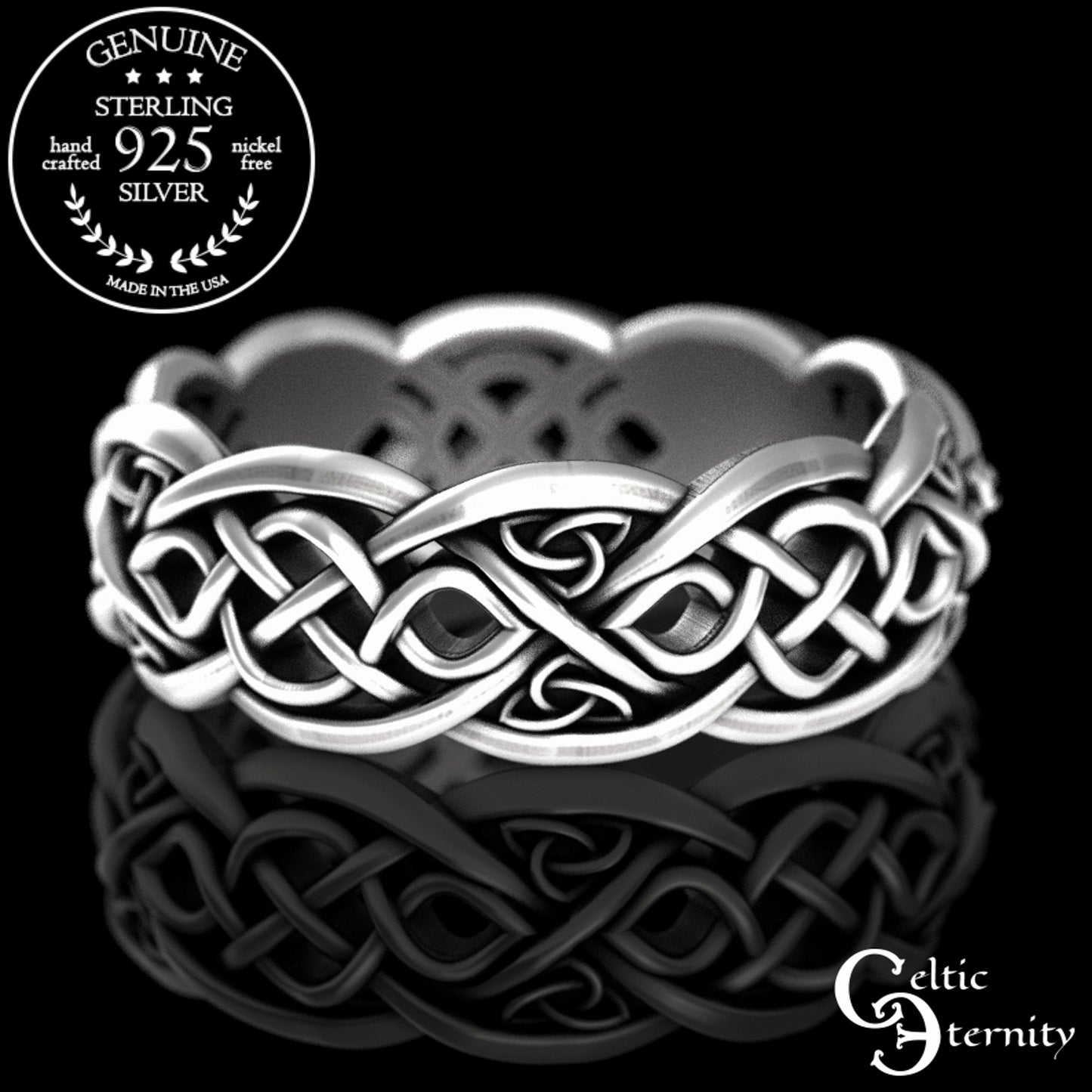 Sterling Matching His & Hers Bee Wedding Band Set, 3085 3087