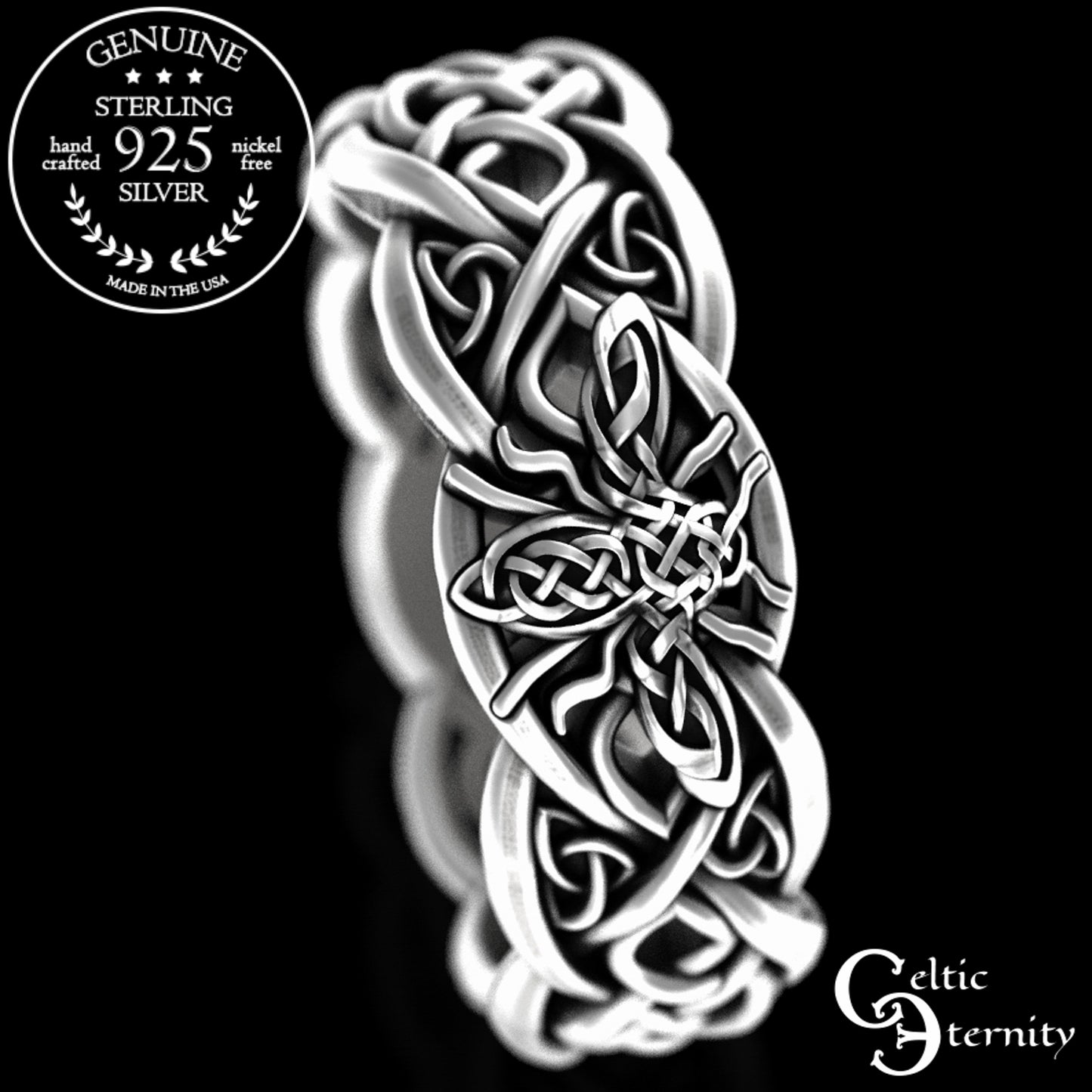 Sterling Silver Woman's Honey Bee Wedding Band, 3085