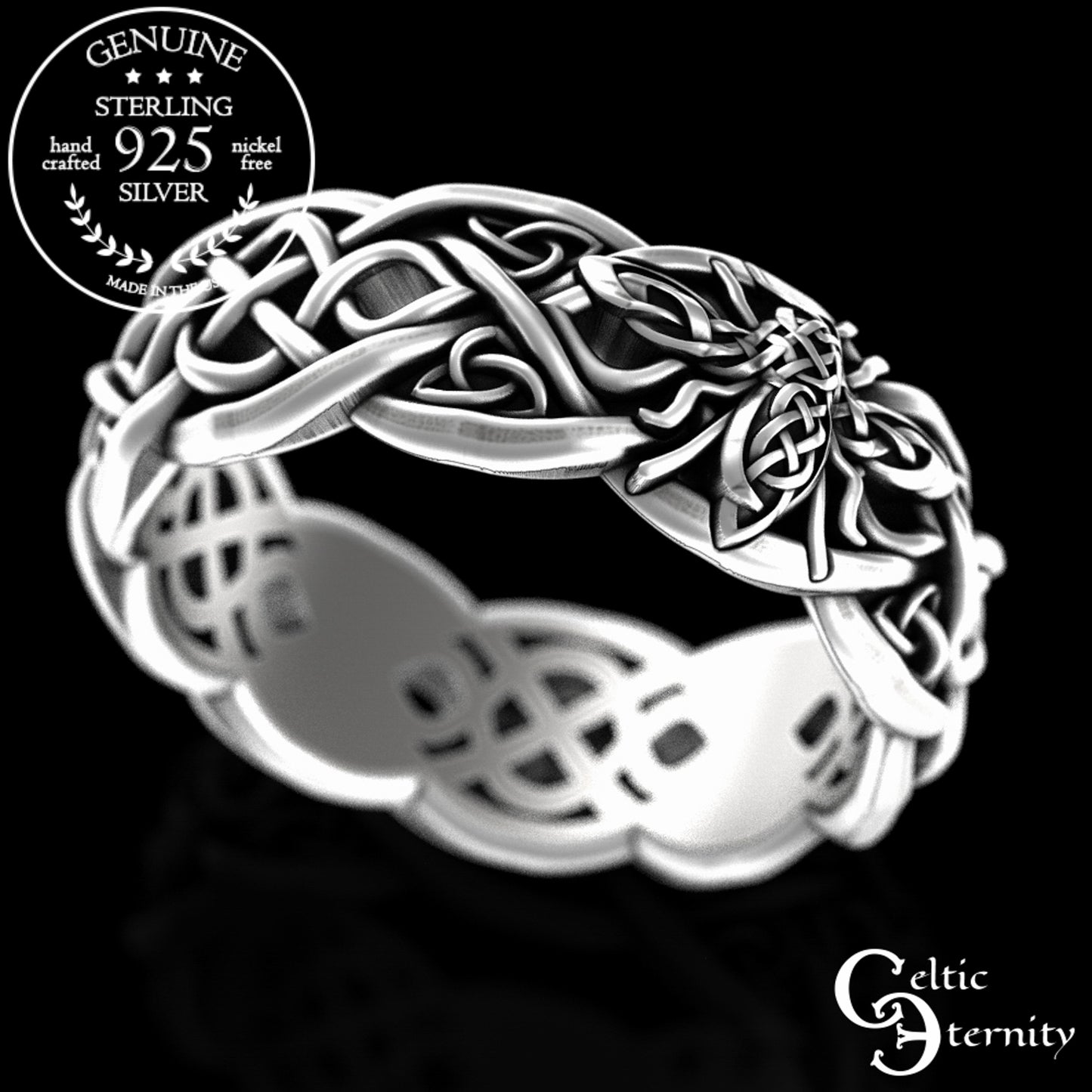 Sterling Silver Woman's Honey Bee Wedding Band, 3085