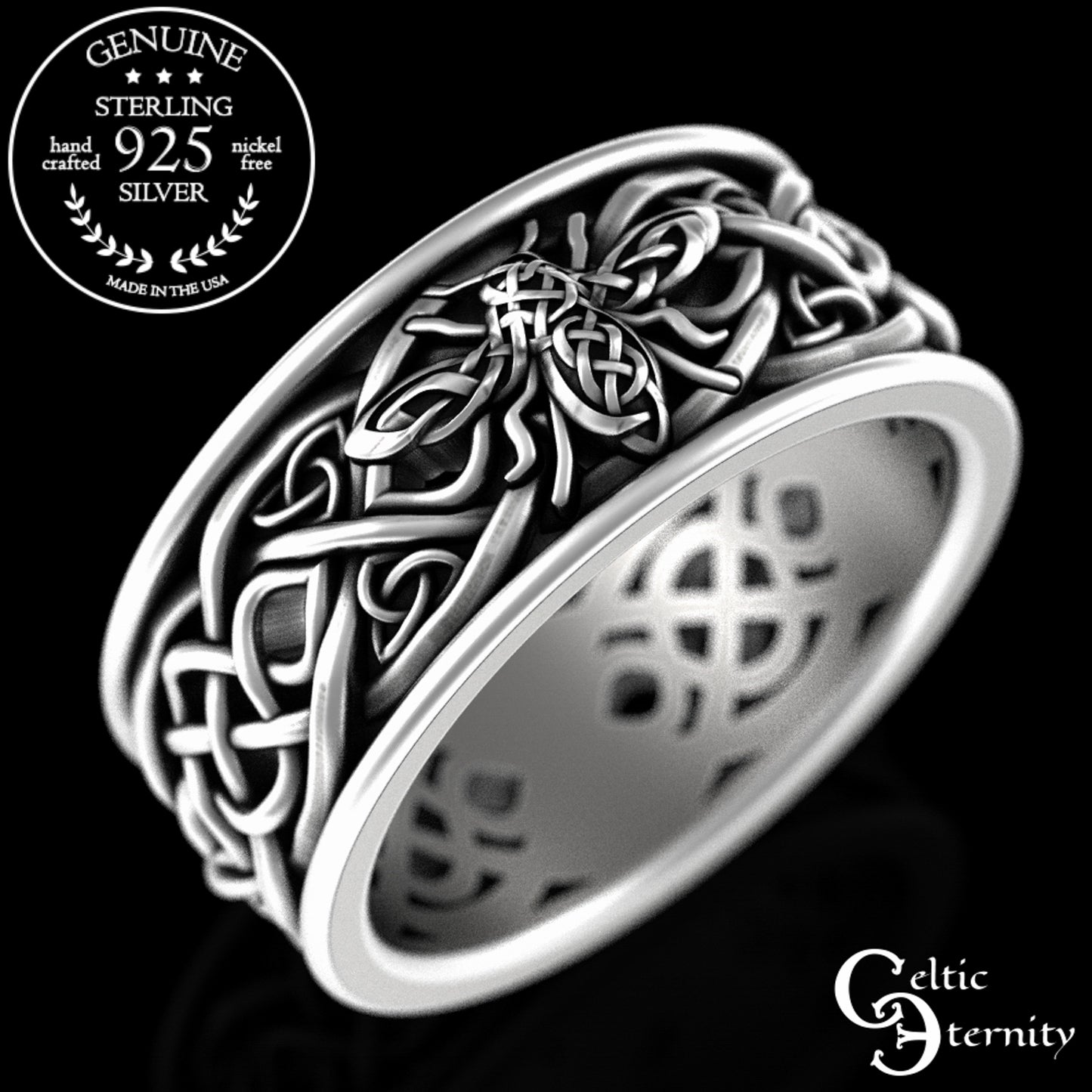 Sterling Matching His & Hers Bee Wedding Band Set, 3085 3087