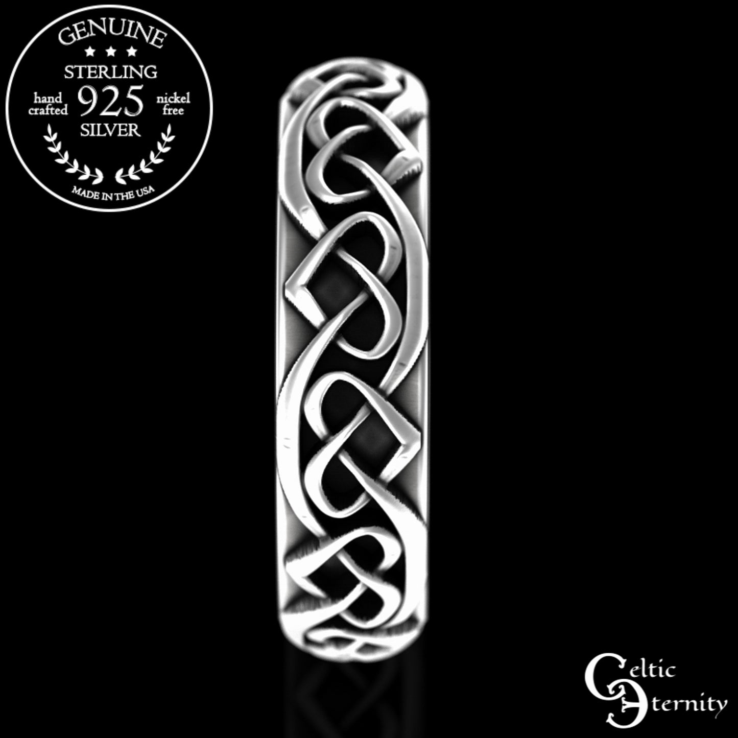 Women's Sterling Silver Irish Heart Wedding Band, 3160