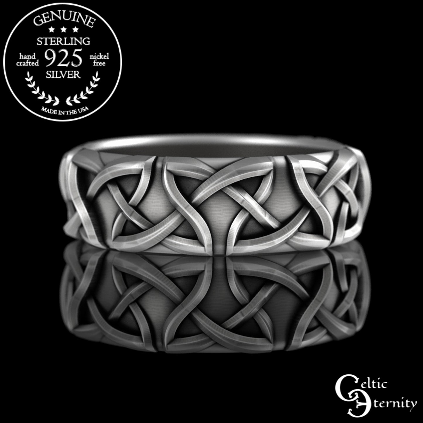 Women's Sterling Silver Celtic Owl Wedding Band, 3187