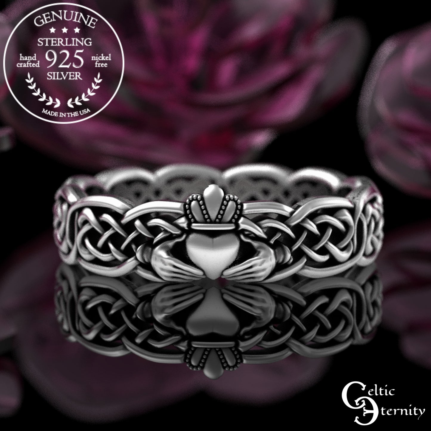 Woman's Sterling Irish Claddagh Wedding Band, 3220