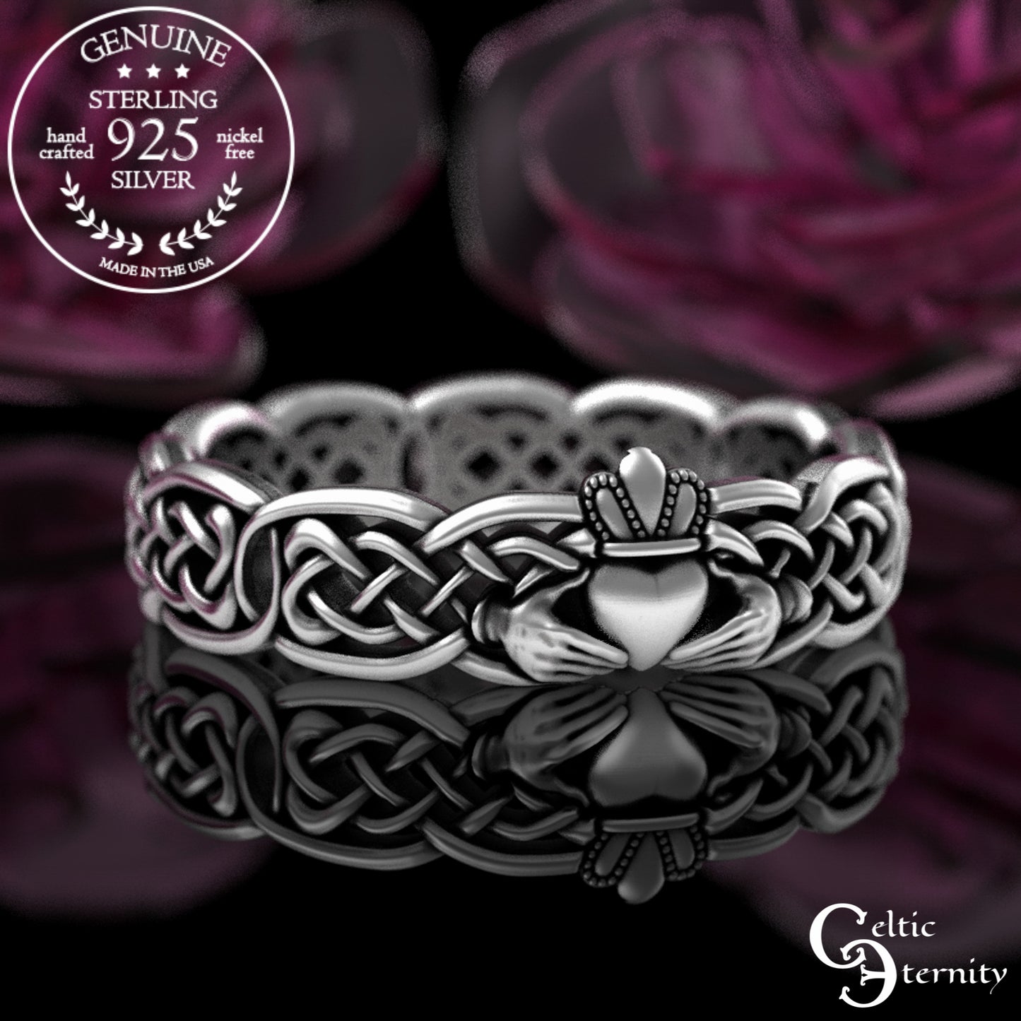Woman's Sterling Irish Claddagh Wedding Band, 3220