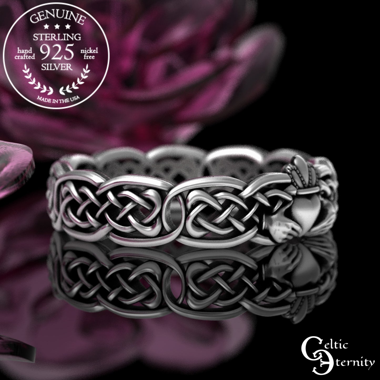 Woman's Sterling Irish Claddagh Wedding Band, 3220