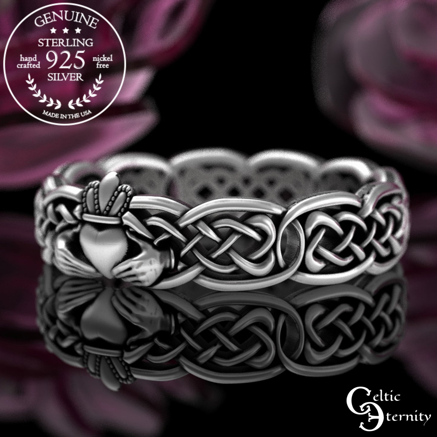 Woman's Sterling Irish Claddagh Wedding Band, 3220
