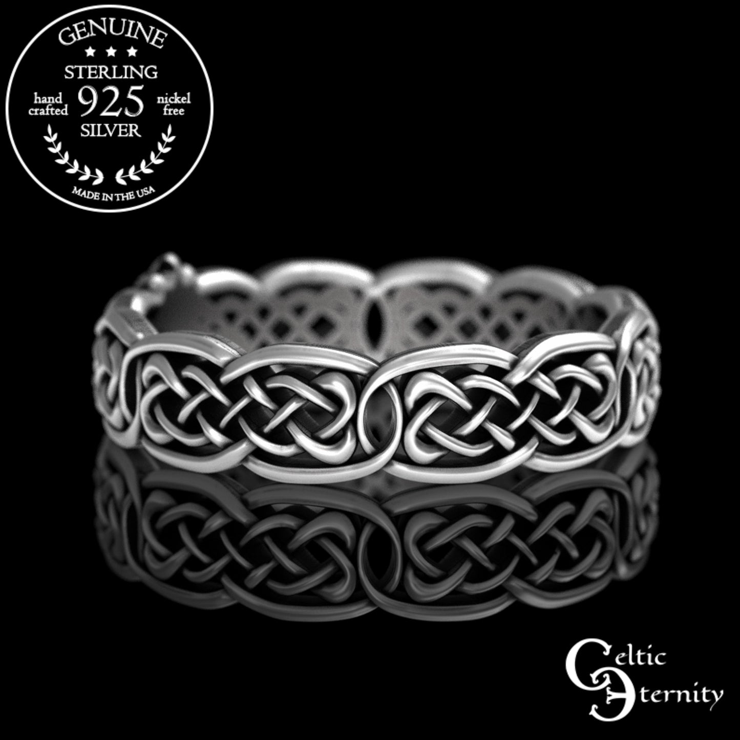 Sterling Bride & Groom Scottish Claddagh Wedding Band Set - Heart Hands Crown, 3220 3224