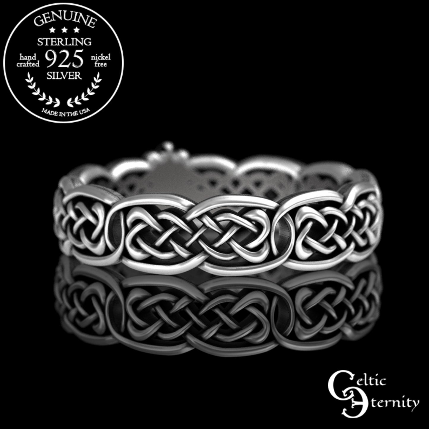 Sterling Bride & Groom Scottish Claddagh Wedding Band Set - Heart Hands Crown, 3220 3224