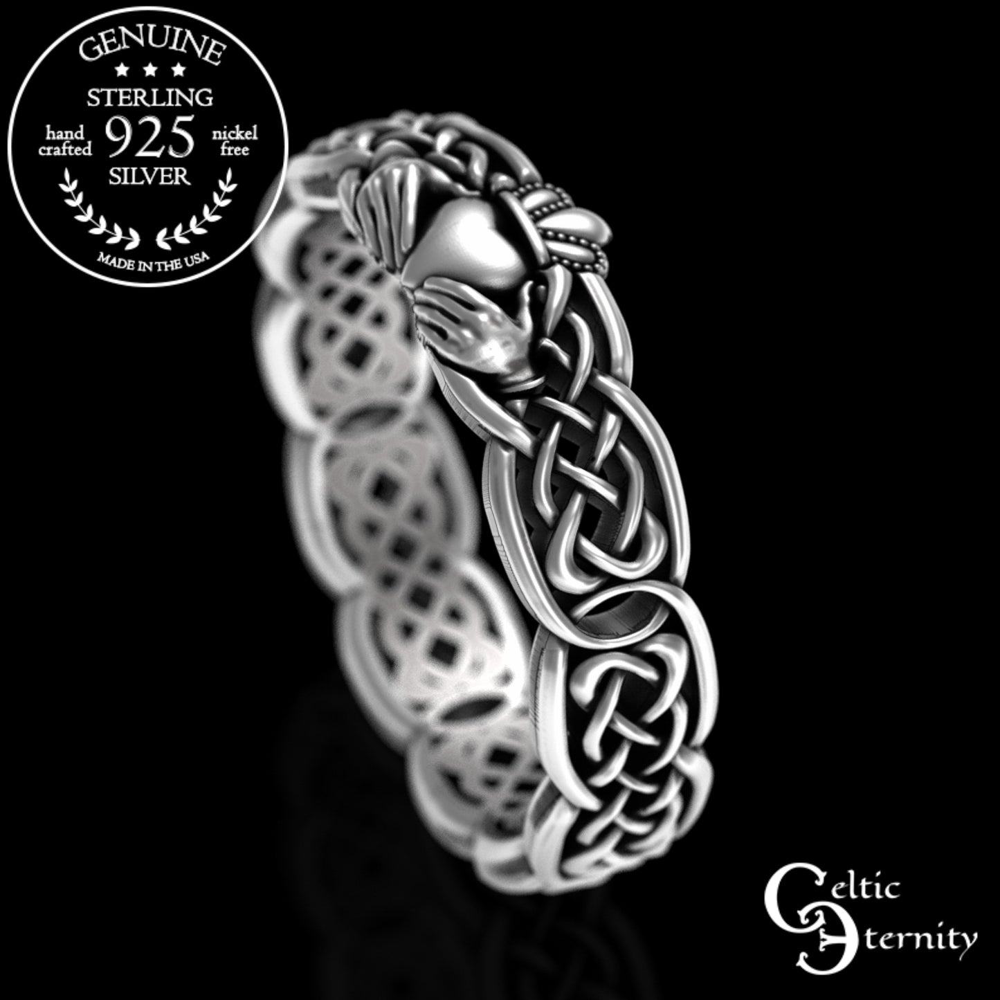 Woman's Sterling Irish Claddagh Wedding Band, 3220