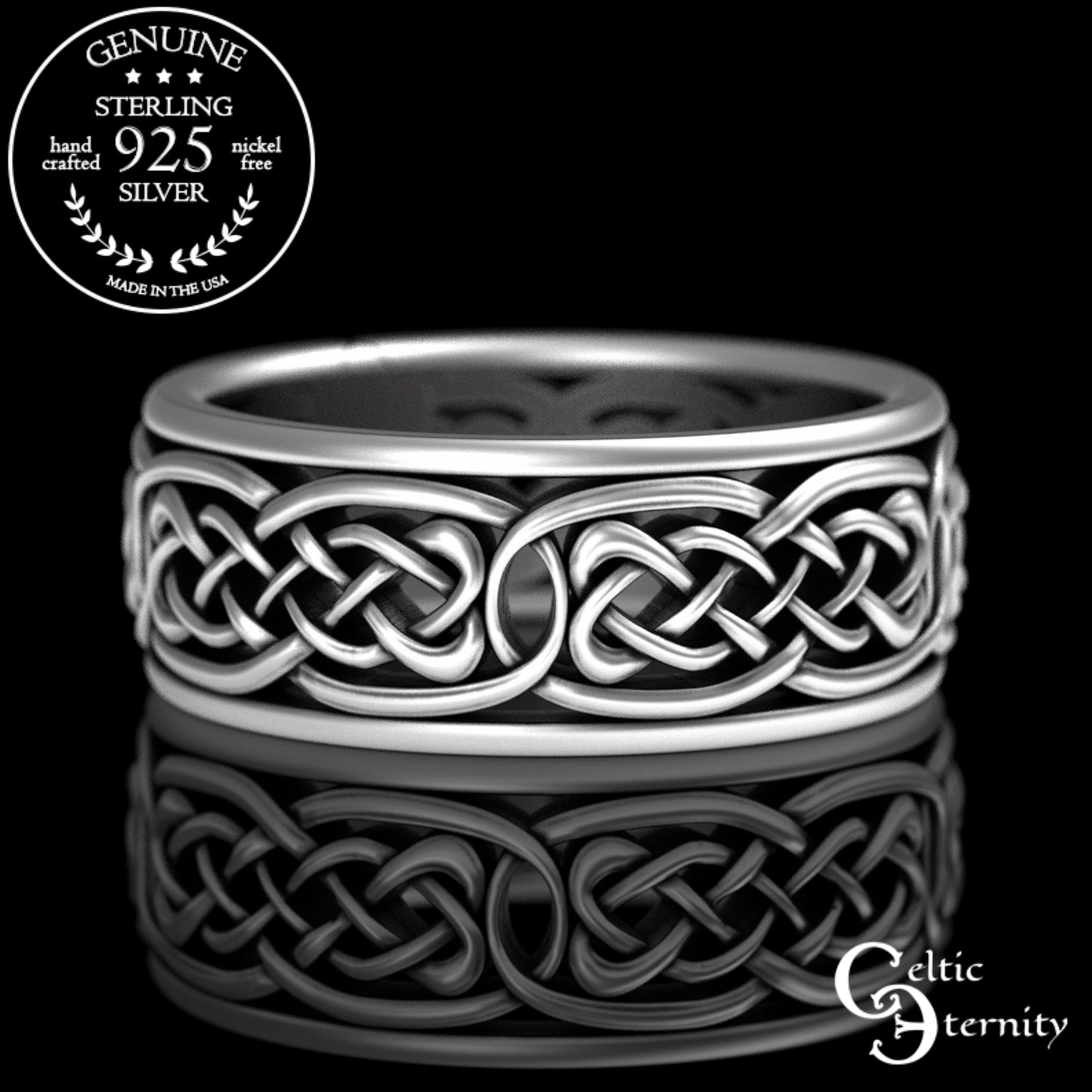 Sterling Bride & Groom Scottish Claddagh Wedding Band Set - Heart Hands Crown, 3220 3224