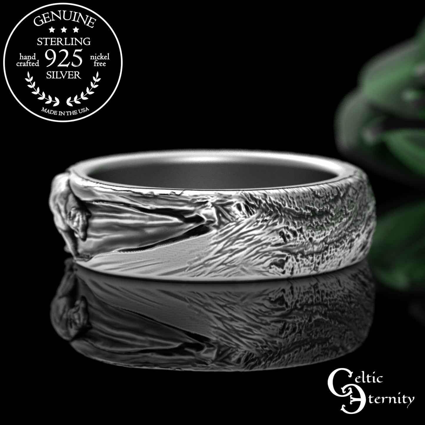 Sterling Silver Mountain Lion or Fighting Cougar Ring, 3286