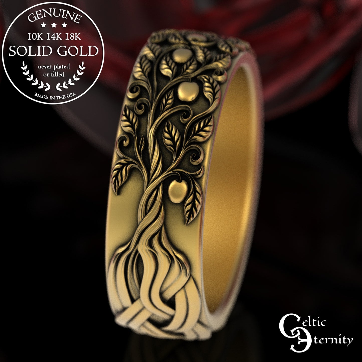 Sterling Silver Celtic Woven Tree of Life Wedding Band, 3354