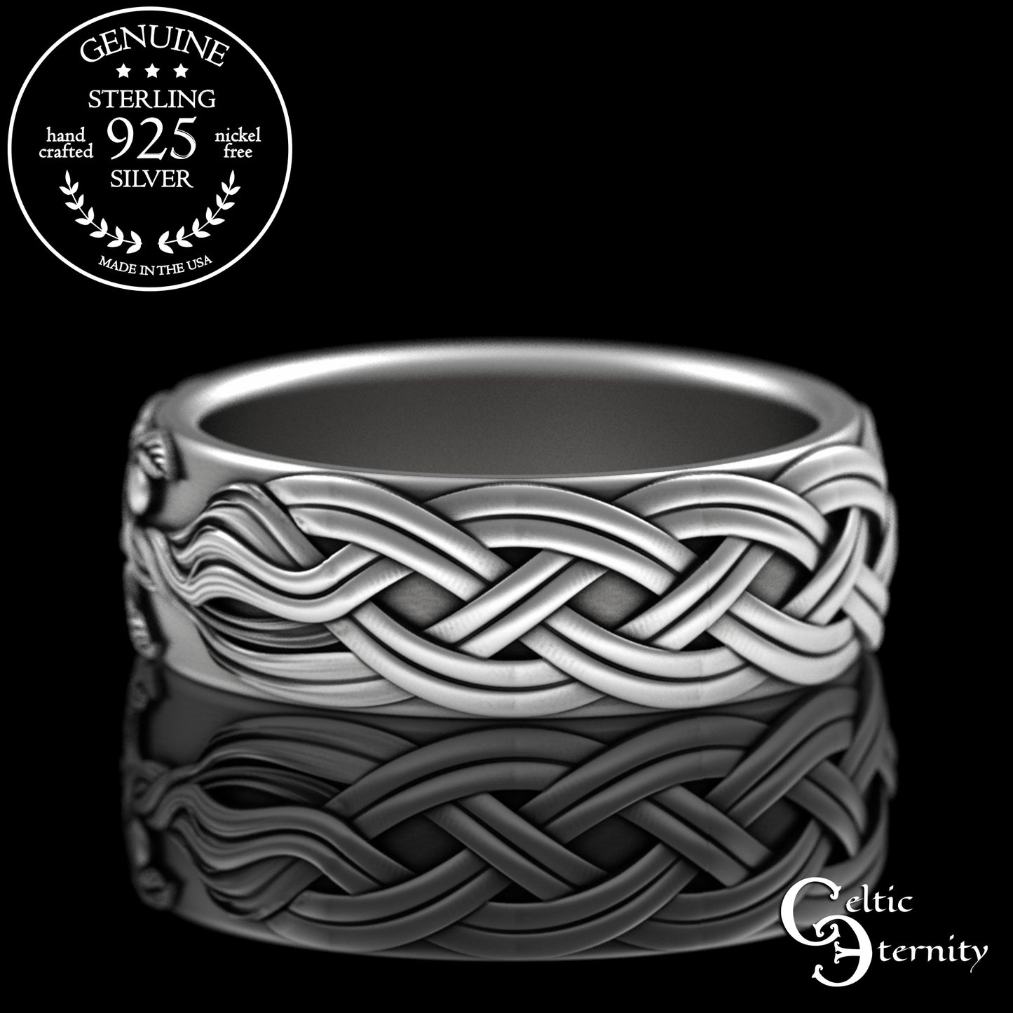 Sterling Silver Celtic Woven Tree of Life Wedding Band, 3354