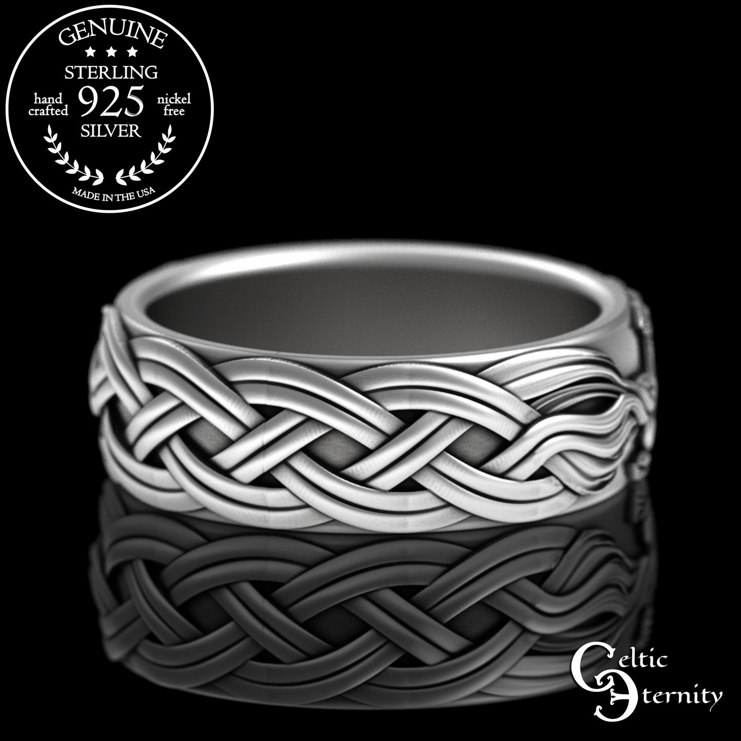 Sterling Silver Celtic Woven Tree of Life Wedding Band, 3354
