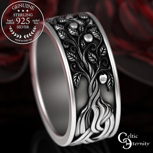 Sterling Men's Celtic Tree of Life Wedding Band, 3355
