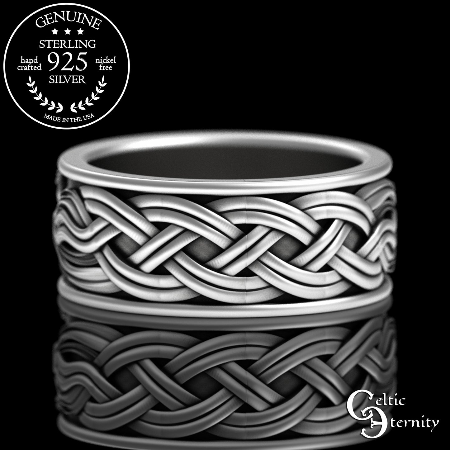 Sterling Men's Celtic Tree of Life Wedding Band, 3355